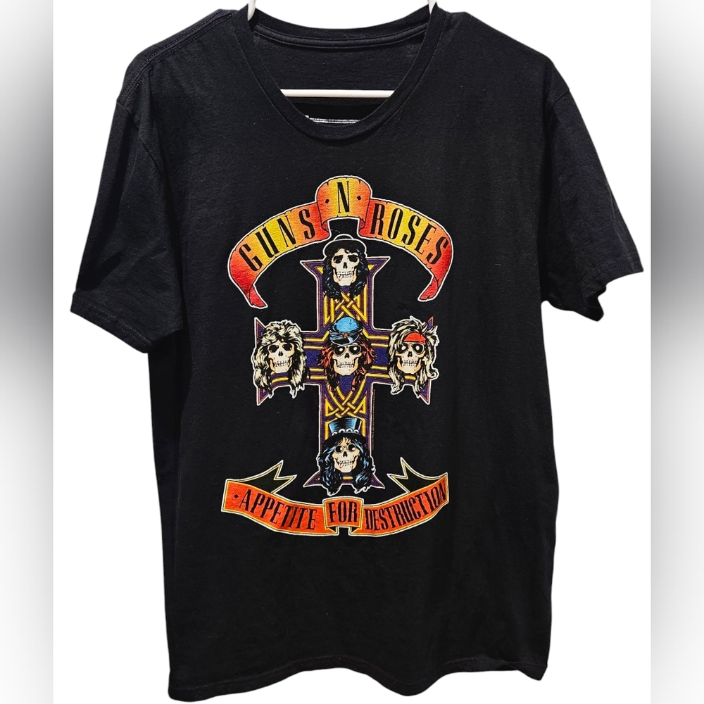 GUNS N' ROSES' Black Vintage Tshirt, Appetite For Destruction- Large